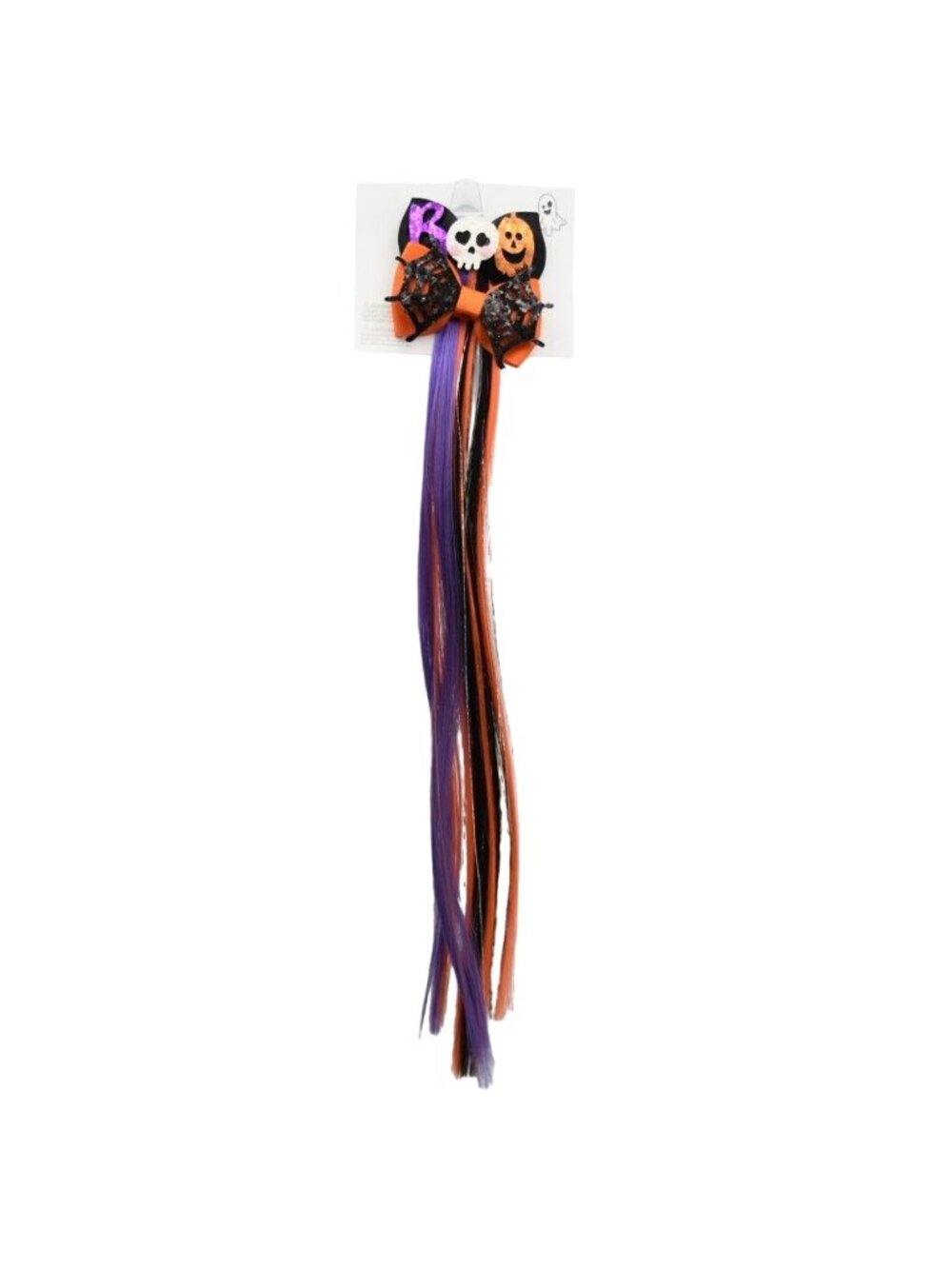 Claires Halloween Hair Clips Extensions Bows Skull Pumpkin Black Orange 20 in
